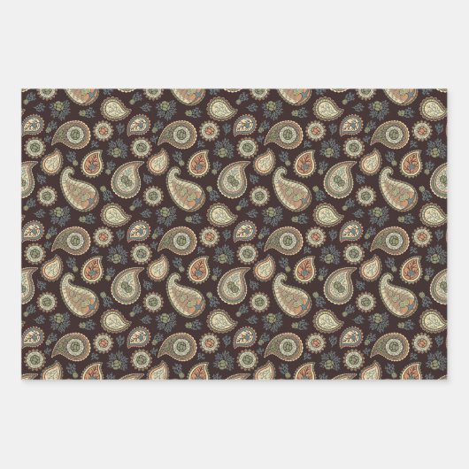 Cypress Paisley Pattern Geschenkpapier Set (Vorderseite 3)