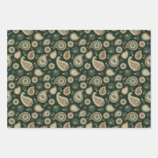 Cypress Paisley Pattern Geschenkpapier Set (Vorderseite)