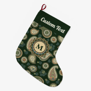 Cypress Paisley Pattern Großer Weihnachtsstrumpf