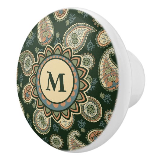 Cypress Paisley Pattern Keramik Knob Keramikknauf (Rechts)