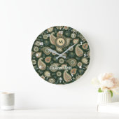 Cypress Paisley Pattern Large Clock Große Wanduhr (Zuhause)