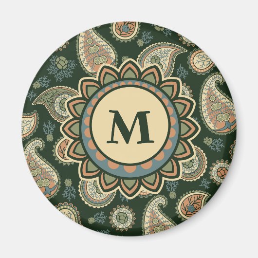 Cypress Paisley Pattern Magnet (Vorne)