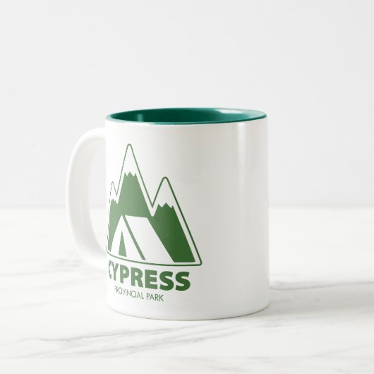 Cypress Provincial Park Mountains Camping Zweifarbige Tasse (Vorderseite Links)