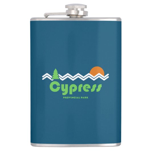 Cypress Provincial Park Retro Flachmann (Vorderseite)