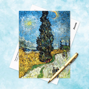 Cypress Starry Sky Vincent van Gogh Postkarte