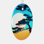 Cypress Tree und Vollmond Keramik Ornament (Rechts)
