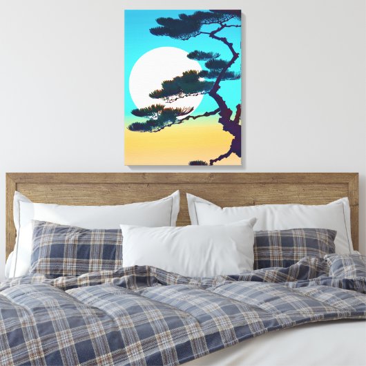 Cypress Tree und Vollmond Leinwanddruck (Insitu (Schlafzimmer))