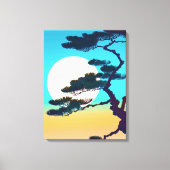 Cypress Tree und Vollmond Leinwanddruck (Vorderseite)