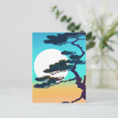 Cypress Tree und Vollmond Postkarte (Stehend Vorderseite)