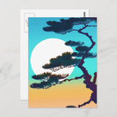Cypress Tree und Vollmond Postkarte (Vorne/Hinten)