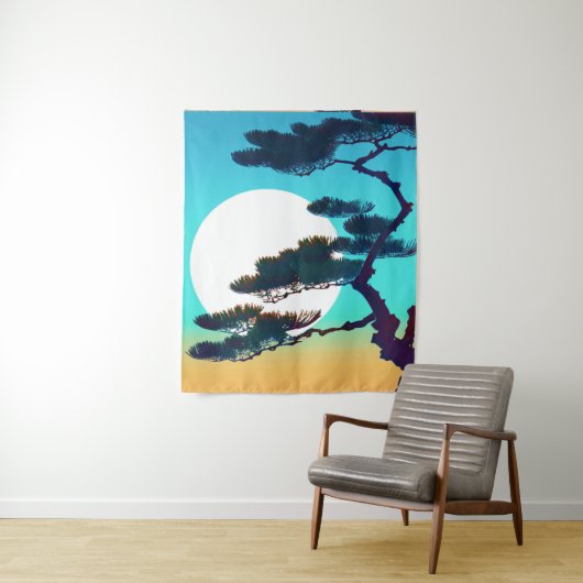 Cypress Tree und Vollmond Wandteppich (Beispiel)