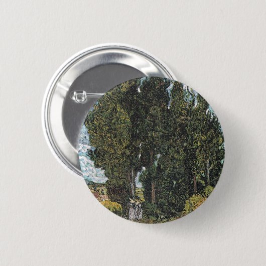 Cypress Trees by Van Gogh Button (Vorne & Hinten)