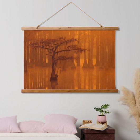 Cypress Trees | George Smith Staat Park Wandteppich Mit Holzrahmen (Schlafzimmer)