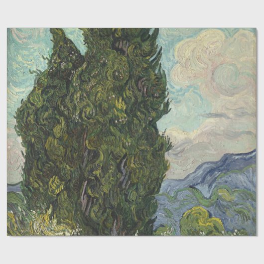 Cypressen von Van Gogh Gemälde Art Geschenkpapier (Flach)