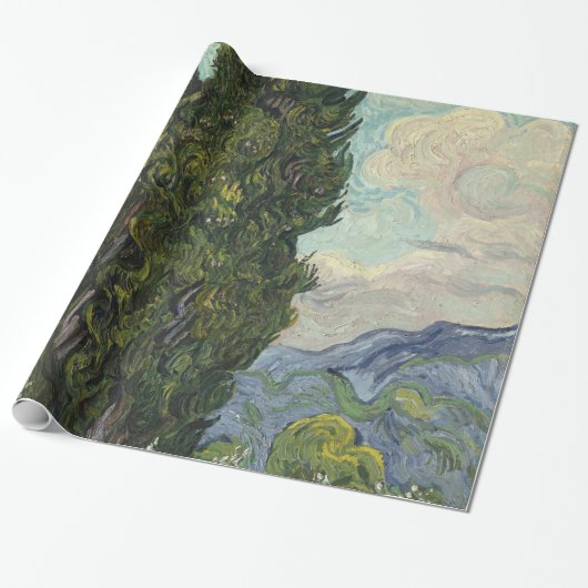 Cypressen von Van Gogh Gemälde Art Geschenkpapier (Ungerollt)