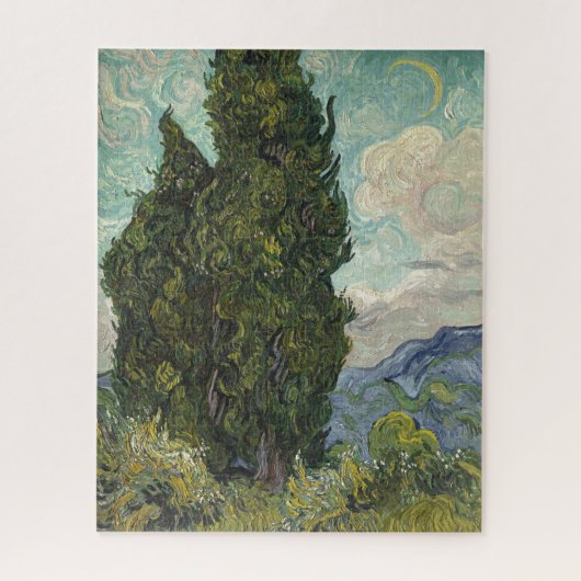 Cypressen von Van Gogh Gemälde Art Puzzle (Vertikal)