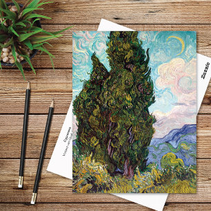Cypresses Crescent Moon Vincent van Gogh Postkarte