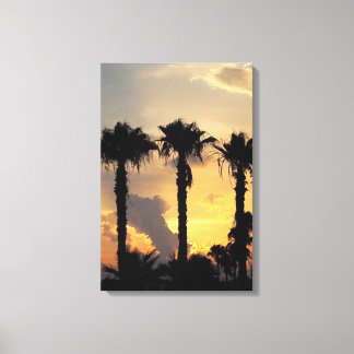 Cypriot Limassol Sunset – Mediterranean Palm Trees Leinwanddruck