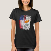 CYPRIOT ROOTS Half American Flag USA CYPRUS FLAG T-Shirt (Vorderseite)