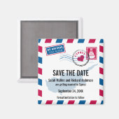 Cyprus Air Mail Wedding Save the Date Magnet (Vorderseite/Rückseite)