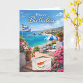 Cyprus Birthday Card – Mediterranean Design Karte (Gelbe Blume)