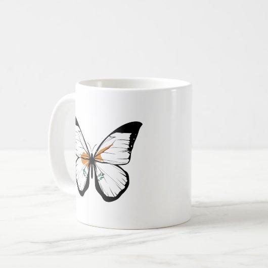 Cyprus Butterfly Flag Kaffeetasse (Vorderseite Links)
