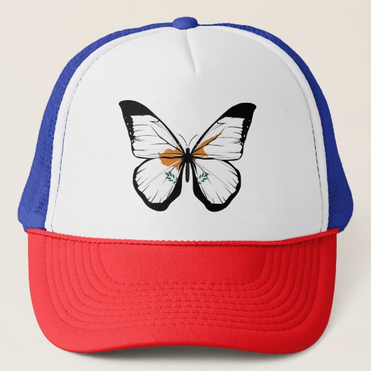 Cyprus Butterfly Flag Truckerkappe (Vorderseite)