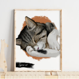 Cyprus Cat Print | Cat Wall Print Poster