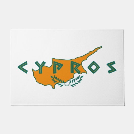 Cyprus cypros country flag text symbol greek trave fußmatte (Vorderseite)