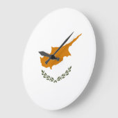 Cyprus Flag Große Wanduhr (Winkel)