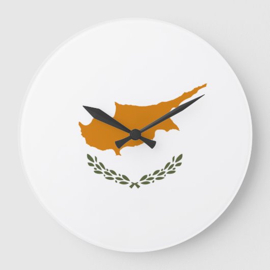 Cyprus Flag Große Wanduhr (Vorderseite)