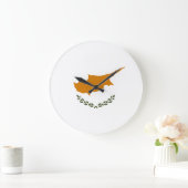 Cyprus Flag Große Wanduhr (Zuhause)
