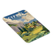 Cyprus Illustration Travel Art Vintage Magnet (Rechte Seite)