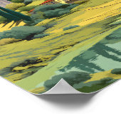 Cyprus Illustration Travel Art Vintage Poster (Ecke)