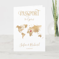 Cyprus Map Wedding Destination Passport Gold
