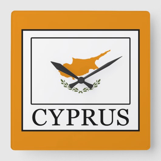 Cyprus Quadratische Wanduhr (Vorderseite)