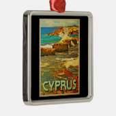 Cyprus Rocky Shore Silbernes Ornament (Rechts)