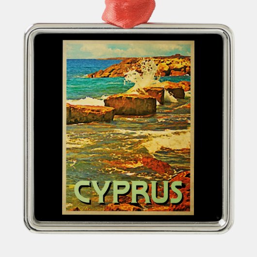 Cyprus Rocky Shore Silbernes Ornament (Vorne)