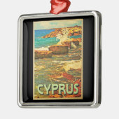 Cyprus Rocky Shore Silbernes Ornament (Links)