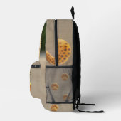 Cyran die Fluffy Leopard Beige mit Paw Prints Bedruckter Rucksack (Rechts)