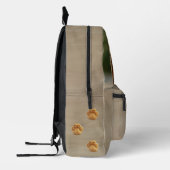 Cyran die Fluffy Leopard Beige mit Paw Prints Bedruckter Rucksack (Links)