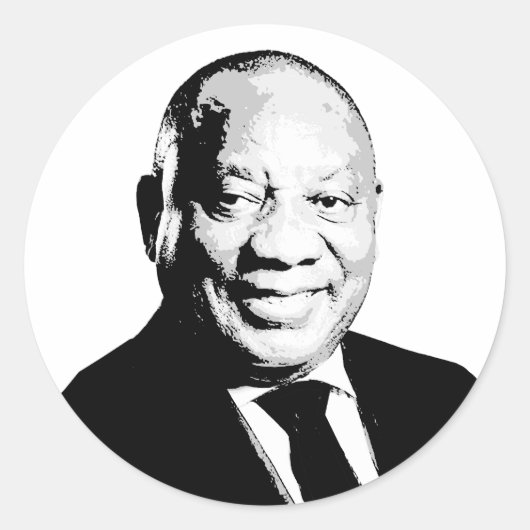 Cyril Ramaphosa Runder Aufkleber (Vorderseite)