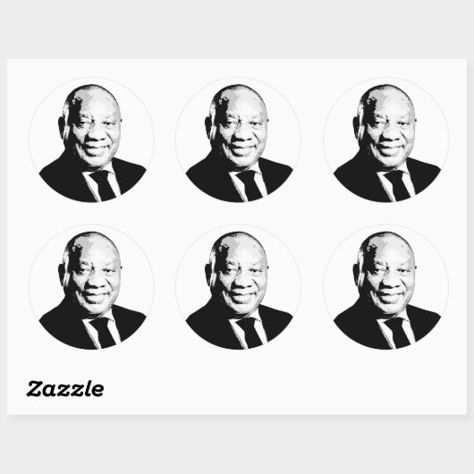 Cyril Ramaphosa Runder Aufkleber (Blatt)