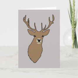 Cyril the Stag Gray Greetings Card von Anna Bush Feiertagskarte