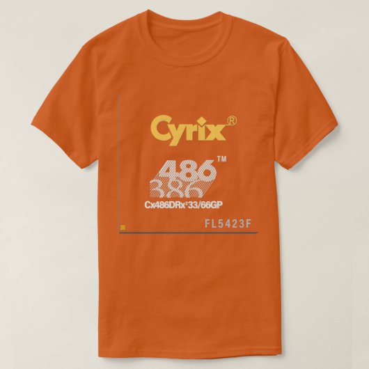 Cyrix 486DRx Vintage CPU T-Shirt (Design vorne)