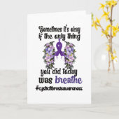 Cystic Fibrosis Awareness CF Warrior Lila Ribbon Karte (Gelbe Blume)
