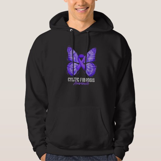 Cystic Fibrosis Awareness Month Butterfly Purple R Hoodie (Vorderseite)
