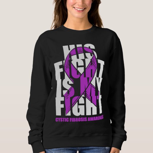 Cystic Fibrosis Awareness Month Purple Ribbon His  Sweatshirt (Vorderseite)