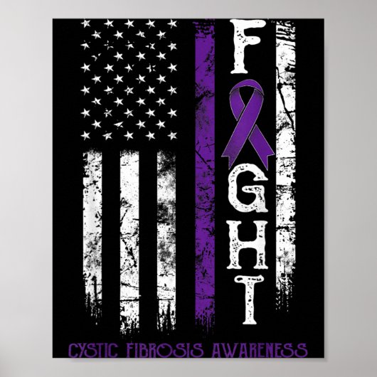 Cystic Fibrosis Kämpfer Us Flagge Poster (Vorne)