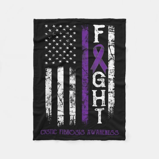 Cystic Fibrosis Krieger US-Flagge Fleecedecke (Vorderseite)